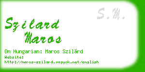 szilard maros business card